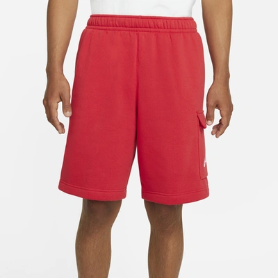 Nike Men's  Sportswear Club Cargo Shorts In University Red/white