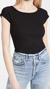AGOLDE 90'S SCOOP NECK FITTED RIB TEE,AGOLE30481