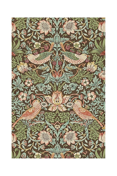 Morris & Co. Strawberry Thief Wallpaper In Brown