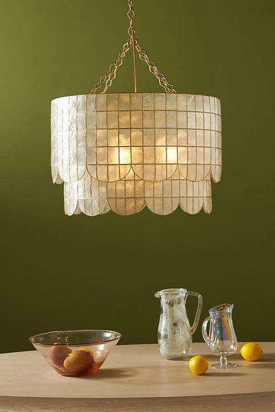 Anthropologie Hailee Capiz Pendant In Gold