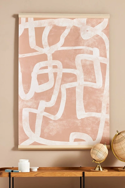 Anthropologie Abstract Tapestry Wall Art In Pink