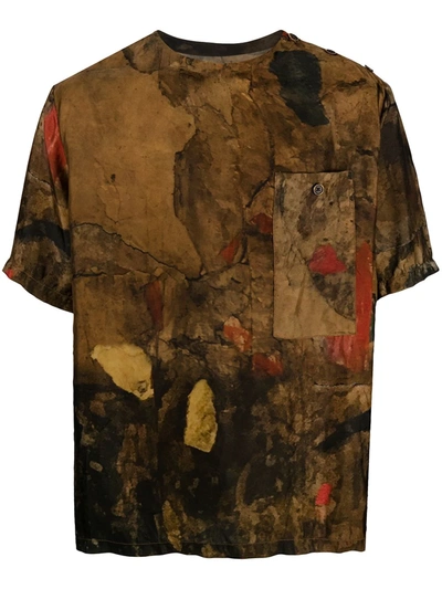 Uma Wang Abstract-print T-shirt In Brown