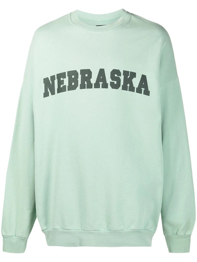 Raf Simons Nebraska Print Oversized Sweatshirt In Green