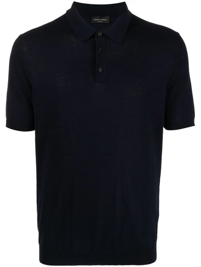 Roberto Collina Classic Cotton Polo Shirt In Blau