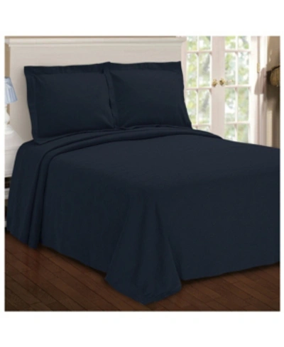 Superior 100% Cotton Paisley Matelasse All-season 2-piece Coverlet Set, Twin In Navy