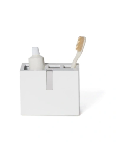 Roselli Trading Company Houston Street Toothbrush Holder Bedding In White