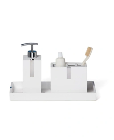 Roselli Trading Company Houston Street Bath Accessory Set, 3 Piece In White