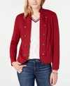 Tommy Hilfiger Plus Size Military Band Jacket In Crimson
