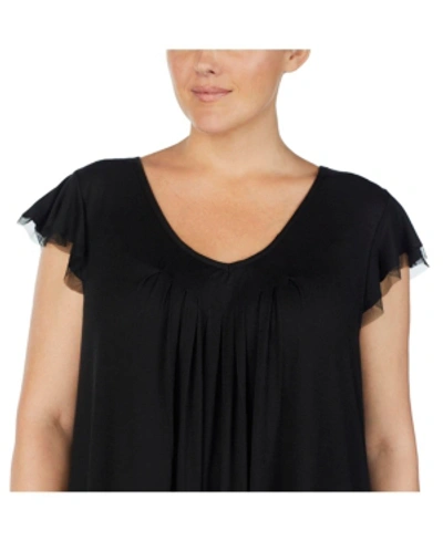 Ellen Tracy Plus Size Yours To Love Short Sleeve Top In Black