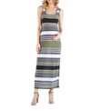 24SEVEN COMFORT APPAREL STRIPED MATERNITY MAXI DRESS WITH RACERBACK DETAIL