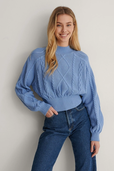 Lisa-marie Schiffner X Na-kd Volume Sleeve Knitted Sweater - Blue