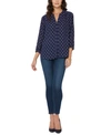 Nydj Pintuck Back Blouse In Cool Dot