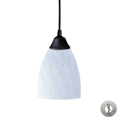 Elk Lighting Classico 1 Light Pendant In Dark Rust And Simply White Glass - Includes Adapter Kit