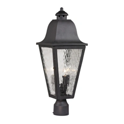 Elk Lighting Forged Brookridge Collection 3 Light Outdoor Post Light In Charcoal