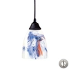 Elk Lighting Classico 1 Light Pendant In Dark Rust And Mountain Glass - Includes Adapter Kit In Rust