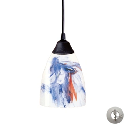 Elk Lighting Classico 1 Light Pendant In Dark Rust And Mountain Glass - Includes Adapter Kit