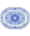 Spode Judaica 14in Oval Platter In Blue And White