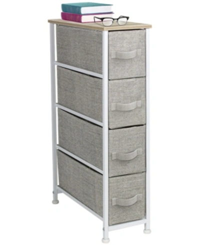 Sorbus Narrow Dresser Tower With 4 Drawers In Beige