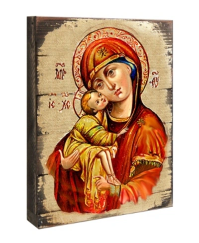 Designocracy Icon Vladimir Virgin Mary Wall Art On Wood 16" In Multi