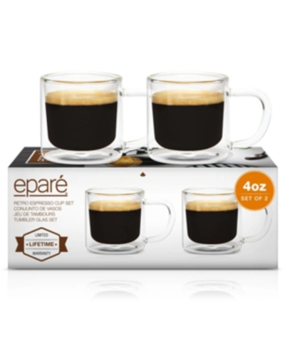 Epare Retro 4-oz. Espresso Cups, Set Of 2 In Brnoverflw
