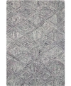 Nourison Interlock Lnk01 Gray 3'9" X 5'9" Area Rug In Gray
