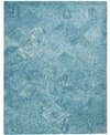 Nourison Interlock Lnk01 Aquamarine 5' X 7'6" Area Rug In Aquamarine