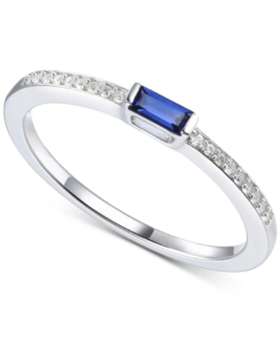 Macy's Sapphire (1/5 Ct. T.w.) & Diamond (1/20 Ct. T.w.) Ring In Sterling Silver (also In Ruby)