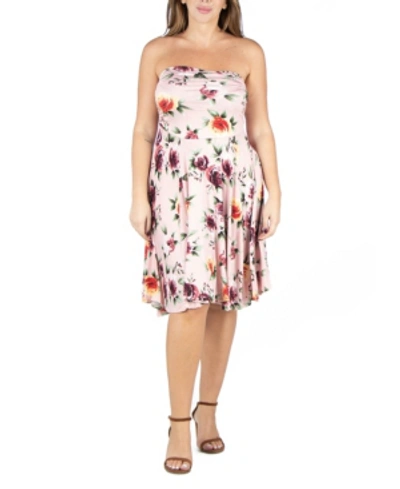 24seven Comfort Apparel Women's Plus Size Floral Summer Dress In Multi