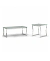 FURNITURE OF AMERICA MEILAND GLASS TOP COFFEE TABLE SET, 2 PIECE