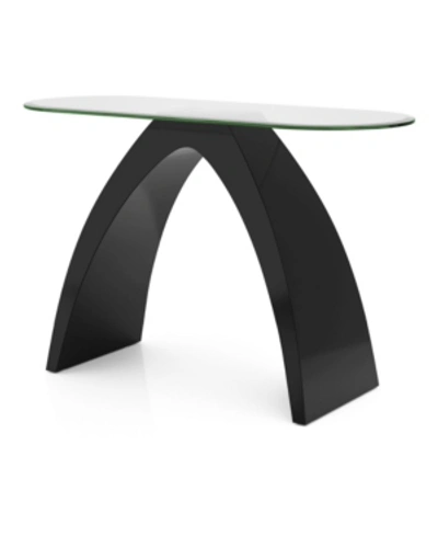 Furniture Of America Kilvo Glass Top Sofa Table In Black