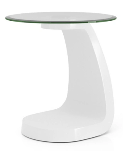 Furniture Of America Kilvo Glass Top End Table In White