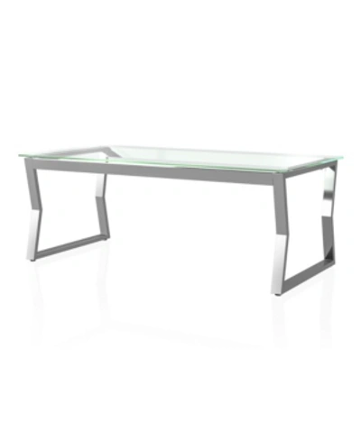 Furniture Of America Meiland Glass Top Coffee Table In Open Gray