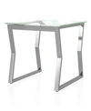 FURNITURE OF AMERICA MEILAND GLASS TOP END TABLE