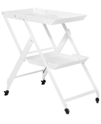 Furniture Of America Tiro Folding Server Cart In White
