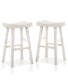 Furniture Of America Bora Saddle Bar Stool, Set Of 2 In Light Beige