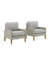 Crosley Capella Outdoor Wicker 2 Piece Chair Set In Gray