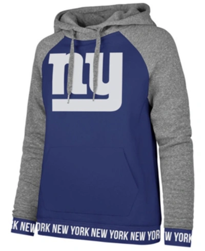 47 Brand Women's New York Giants Revolve Hooded Sweatshirt In Royalblue/gray