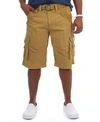 X-ray Belted Double Pocket Bermuda Cargo Shorts In Khaki