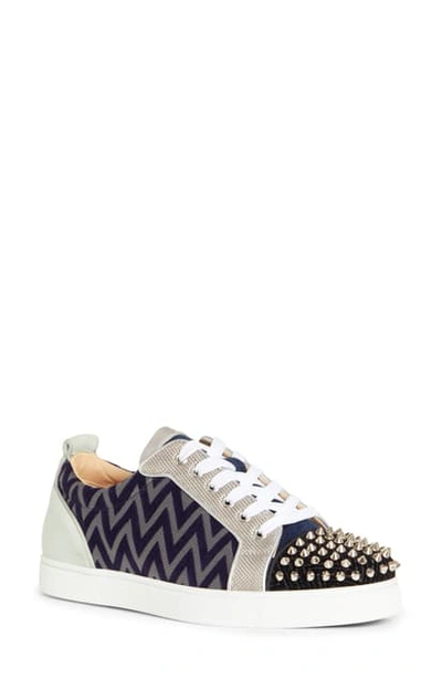 Christian Louboutin Louis Junior Spikes Sneaker In Blue