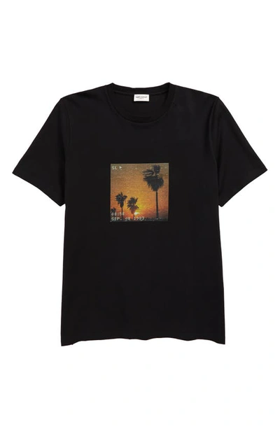 Saint Laurent Black Vhs Sunset T-shirt