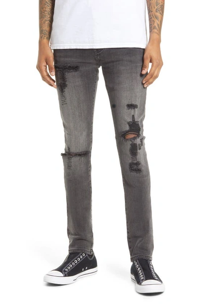 Cult Of Individuality Distressed Super Skinny Jeans In Black