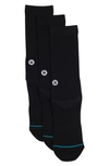 Stance Icon 3-pack Crew Socks In Black