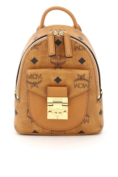 Mcm Mini Bag Visetos Patricia Backpack In Brown,black