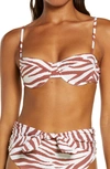 Veronica Beard Dyer Tiger Stripe Underwire Bikini Top In Rust