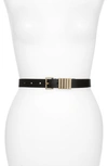 Allsaints Logo Keeper Leather Belt In Black