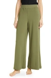 L Agence Campbell High Waist Wide Leg Cotton Blend Pants In Beetle