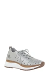 Otbt Alstead Perforated Sneaker In Silver Suede