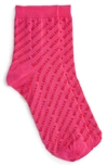 Balenciaga All Over Logo Cotton Blend Socks In Pink
