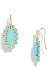Kendra Scott Lee Beaded Drop Earrings In Gold Light Blue Magenta
