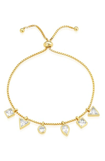 Adornia Multishape Stones Charm Bracelet In Yellow